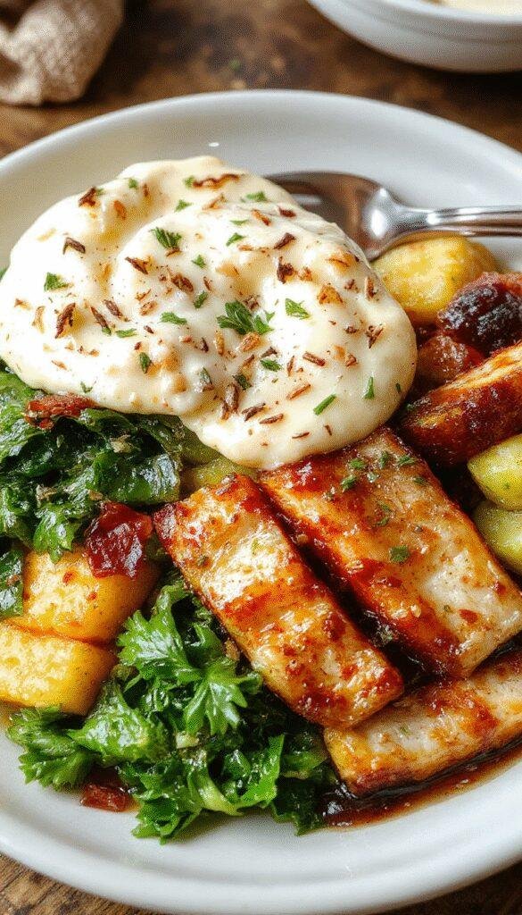 A colorful plate showcasing a variety of healthy, clean-eating foods like fresh vegetables, lean proteins, and whole grains.