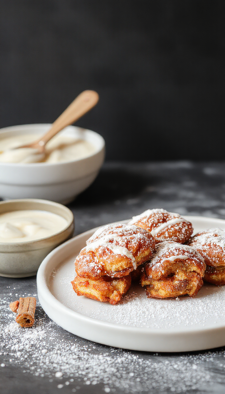 Golden baked churros sprinkled with cinnamon sugar on a rustic plate, with a side of rich chocolate dipping sauce.
