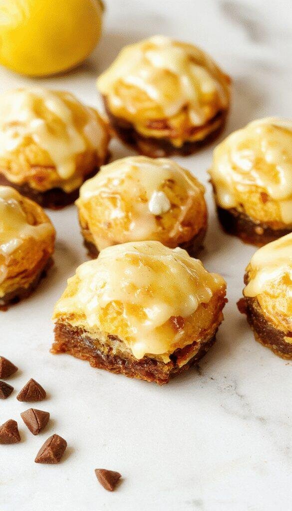 Close-up of vibrant lemon brownie bites garnished with fresh lemon zest and powdered sugar on a white plate.
