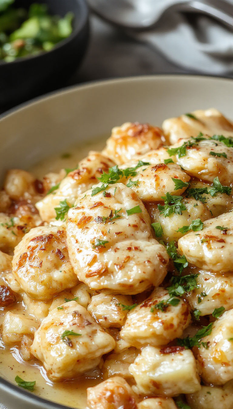 A colorful plate featuring perfectly cooked chicken and fluffy rice garnished with fresh herbs on a single pan.