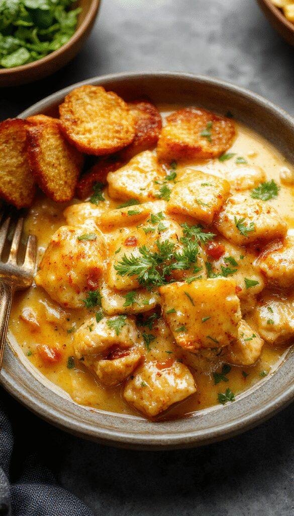 A plate of creamy butter chicken served with steaming rice and garnished with fresh coriander, showcasing a rich, flavorful sauce.