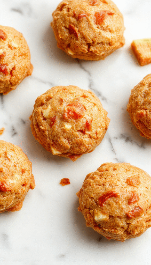 Two golden apple cider whoopie pies with a smooth creamy filling, resting on a rustic wooden surface, surrounded by fresh apples and cinnamon sticks, with a fall-themed background featuring warm hues and cozy ambiance.