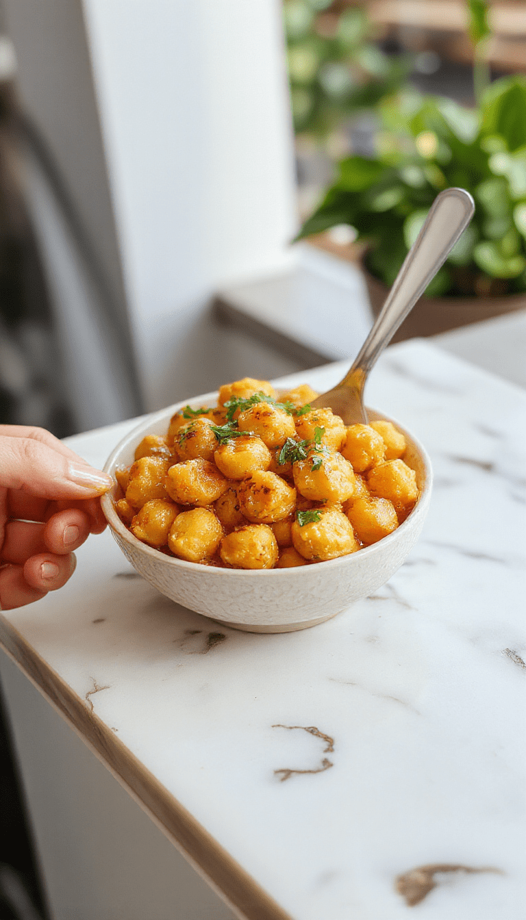 A vibrant bowl of butter chickpeas placed on a rustic wooden table. The dish showcases creamy, golden chickpeas coated in rich butter sauce, garnished with fresh cilantro. Surrounding elements include naan bread and sliced vegetables, emphasizing Indian flavors with colorful spices and textures.