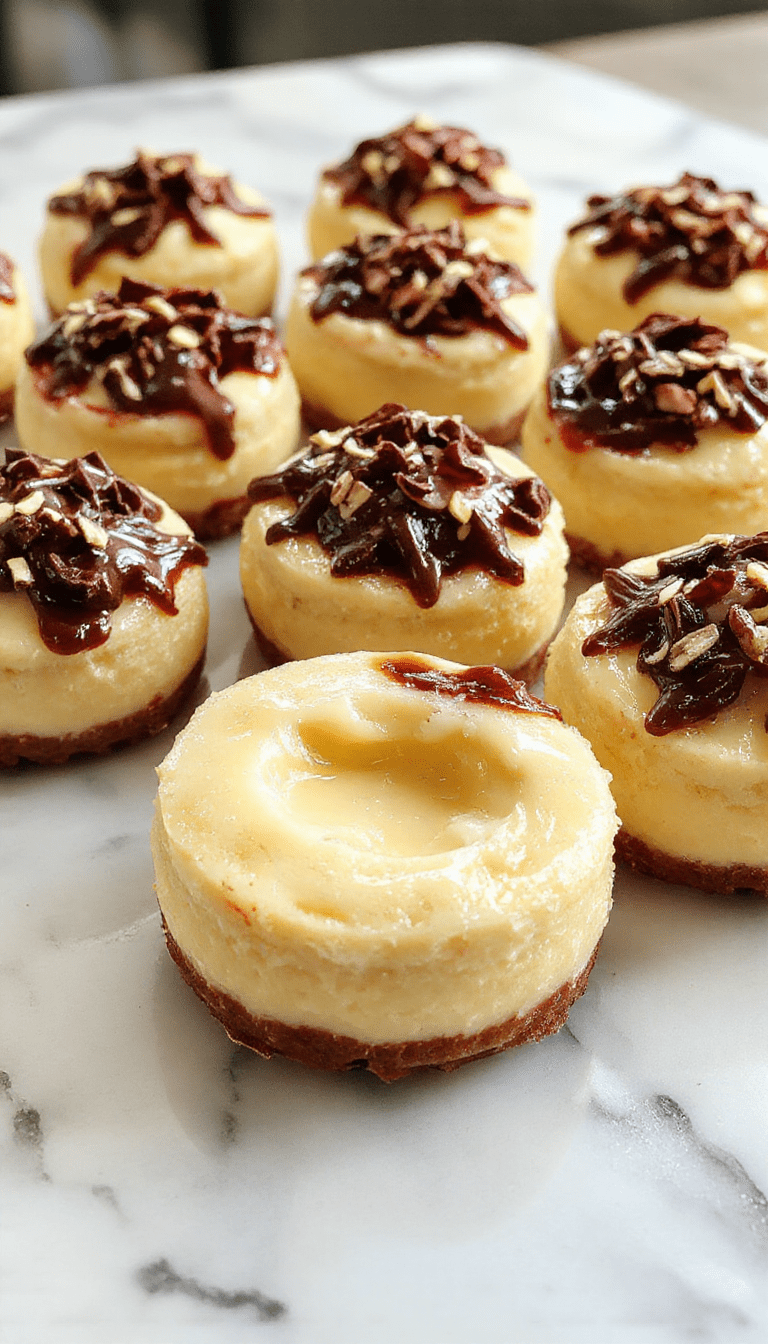 Colorful mini cheesecakes with a creamy texture, topped with fresh berries and a graham cracker crust, arranged elegantly on a white platter with a light background and subtle lighting highlighting their smooth surface and detailed toppings.