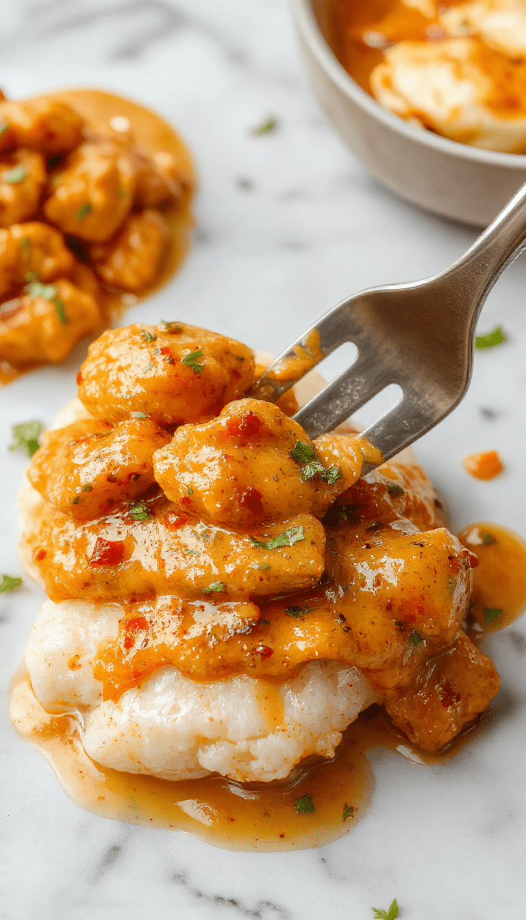 A vibrant plate of homemade butter chicken featuring tender, juicy chicken pieces coated in a rich, creamy orange tomato-based sauce. The dish is beautifully plated with fresh cilantro garnishing and served alongside a side of fluffy white rice. The glossy sauce glistens under natural lighting, highlighting the silky texture and inviting colors of the dish, styled on a modern white plate with a rustic wooden background.