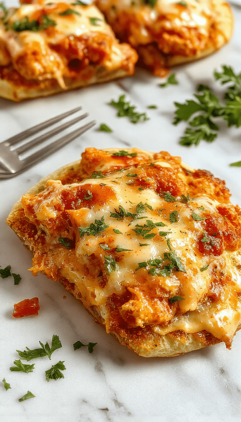A vibrant flatbread topped with shredded buffalo chicken, drizzled with creamy blue cheese sauce, garnished with fresh cilantro and chopped scallions, served on a rustic wooden board with a side of celery sticks, showcasing bold red, white, and green colors, crispy textures, and inviting presentation.