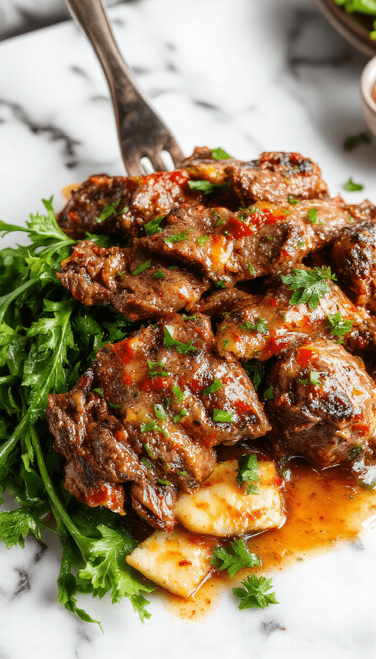A vibrant plate of pepper steak showcasing tender beef strips cooked with colorful bell peppers and onions, all glazed with a savory sauce, served on a white ceramic plate with steam rising, garnished with fresh herbs, styled on a rustic wooden table with natural lighting highlighting the glossy textures and rich colors.