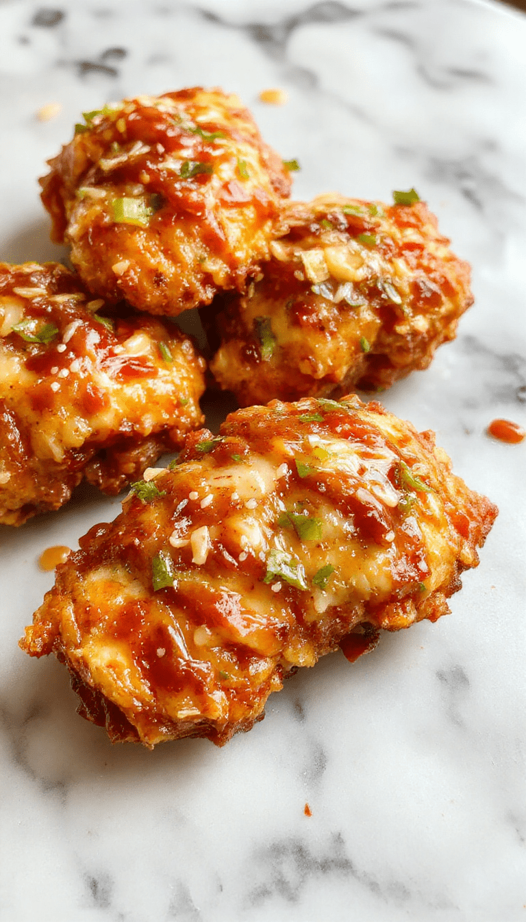 A vibrant plate of sesame chicken featuring golden-brown crispy chicken pieces coated in a glossy sesame glaze, garnished with toasted sesame seeds and sliced green onions, styled on a white ceramic plate on a rustic wooden table, with a side of steamed vegetables and a sprinkle of fresh herbs.