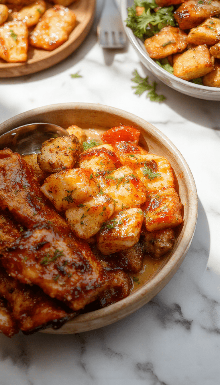 Colorful meal prep containers filled with vibrant, neatly arranged ingredients including cooked rice, seasoned vegetables, and protein options like chicken or beef, all styled on a sleek kitchen countertop with bright natural lighting highlighting textures and freshness.