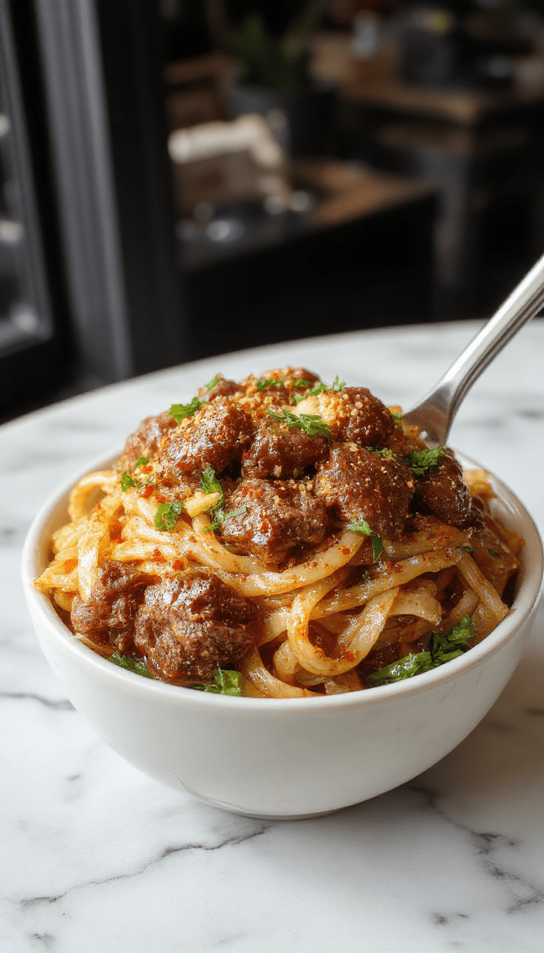 A vibrant plate of cumin lamb noodles featuring perfectly cooked tender lamb strips coated in a rich, dark cumin spice blend, intertwined with glossy, stir-fried noodles, garnished with fresh green herbs and sliced chilies on a rustic wooden table.